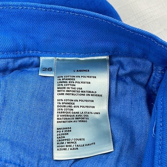 L’Agence Sada jean.  High waist, straight leg, cropped length, raw hem size 26 - Picture 5 of 8
